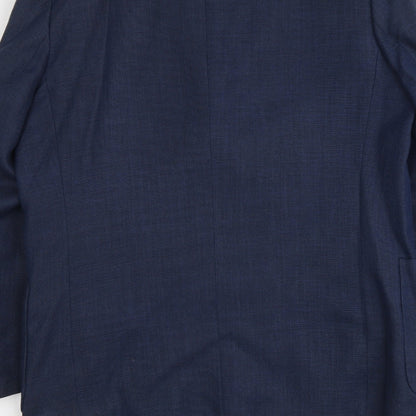 Part Two Mens Blue Polyester Jacket Suit Jacket Size L Regular