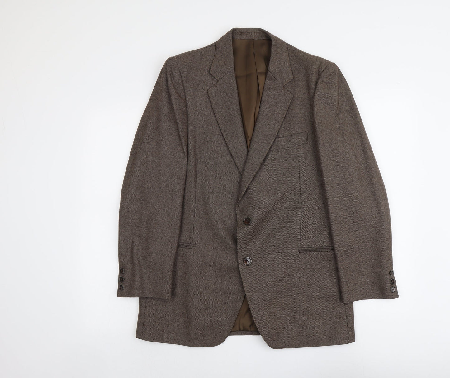 San Marco Mens Brown Geometric Polyester Jacket Blazer Size M Regular