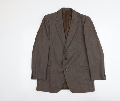 San Marco Mens Brown Geometric Polyester Jacket Blazer Size M Regular