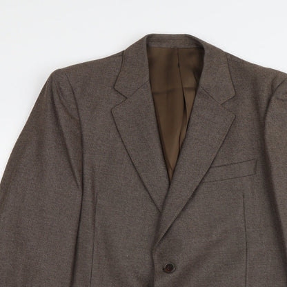 San Marco Mens Brown Geometric Polyester Jacket Blazer Size M Regular