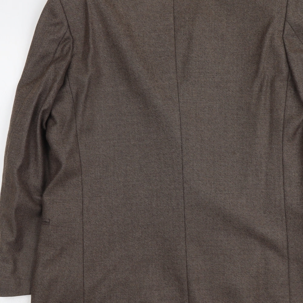 San Marco Mens Brown Geometric Polyester Jacket Blazer Size M Regular