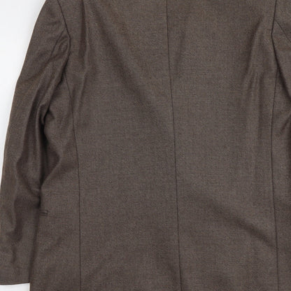 San Marco Mens Brown Geometric Polyester Jacket Blazer Size M Regular