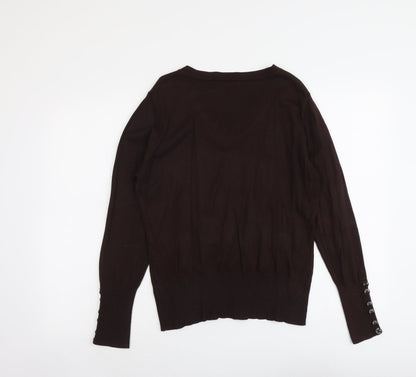Womens UK Size M Just Elegance Brown Pullover Jumper