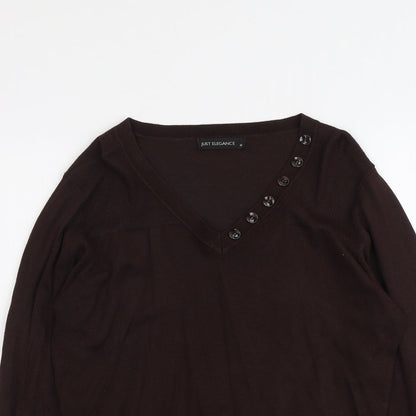 Womens UK Size M Just Elegance Brown Pullover Jumper