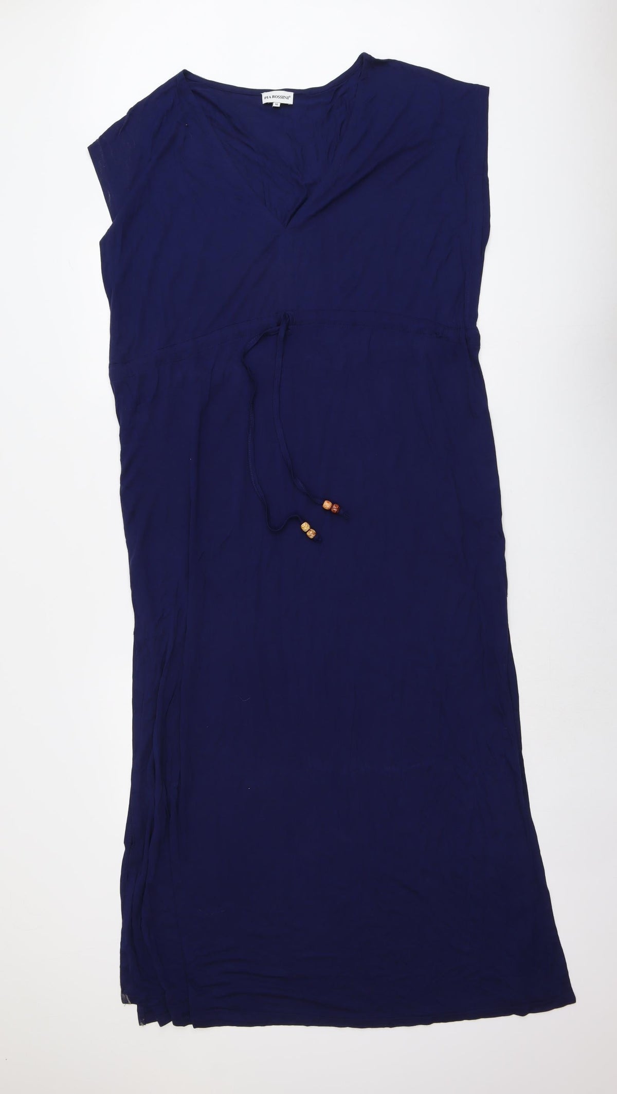 Pia Rossi Womens Blue Viscose Maxi Size M V-Neck Pullover