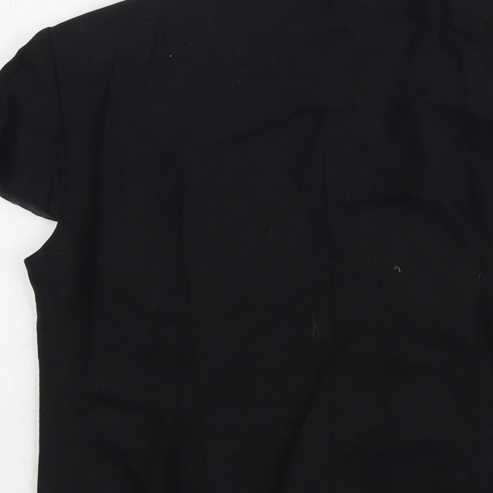 Marks and Spencer Womens Black Linen Jacket Blazer Size 12