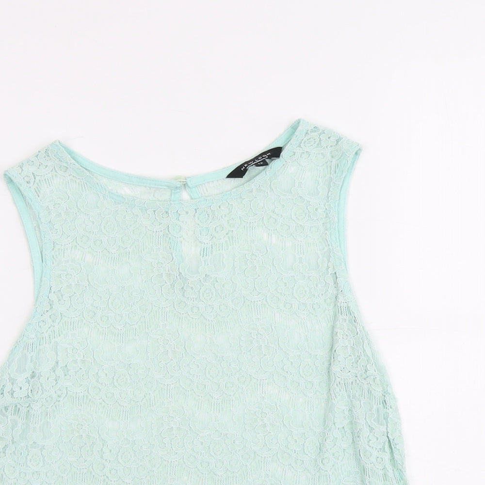 Womens UK Size 12 New Look Green Basic Tank