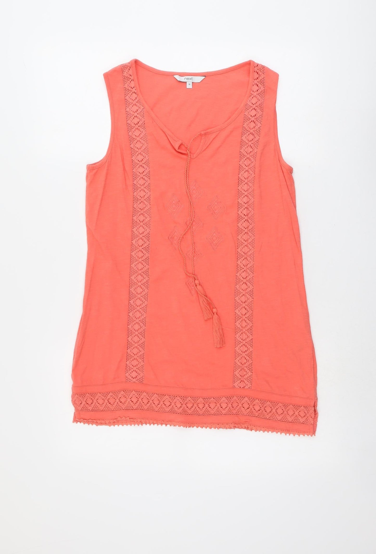 Womens UK Size 10 NEXT Orange Basic Tank