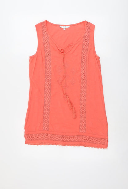 Womens UK Size 10 NEXT Orange Basic Tank