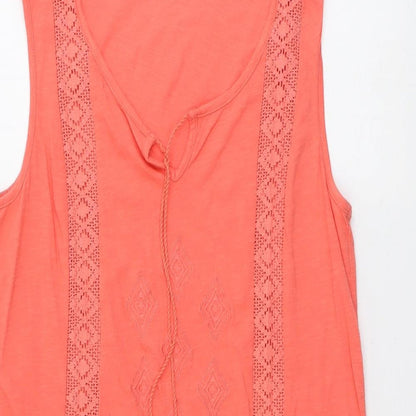 Womens UK Size 10 NEXT Orange Basic Tank