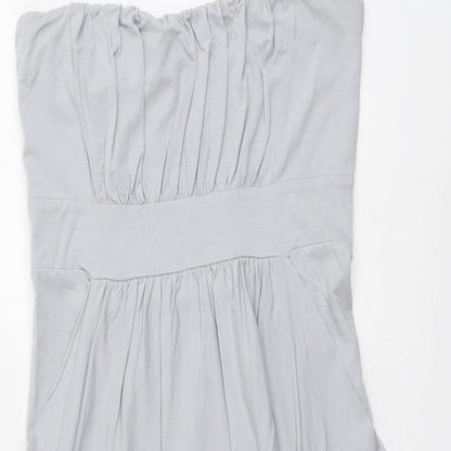 River Island Womens Grey Polyester Mini Size S Square Neck Pullover