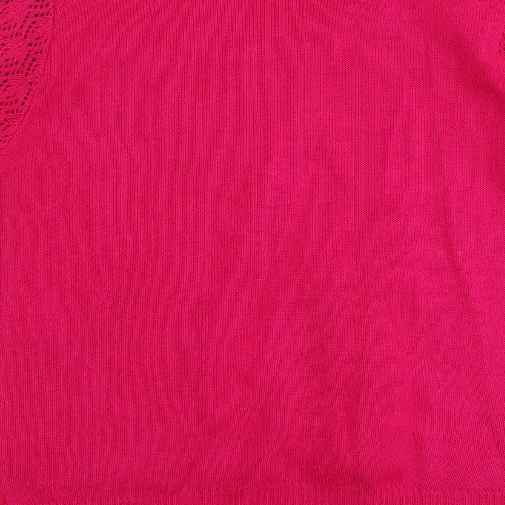 Stylisio Womens Pink Round Neck Acrylic Pullover Jumper Size S - Twin Set