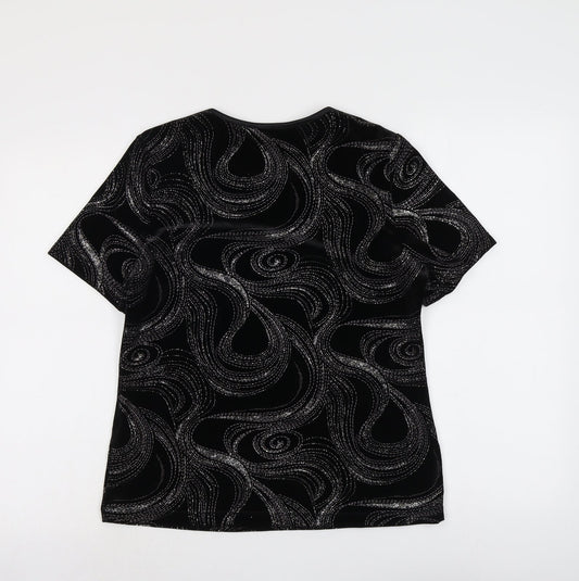 Womens UK Size S Bonmarché Black Basic Blouse