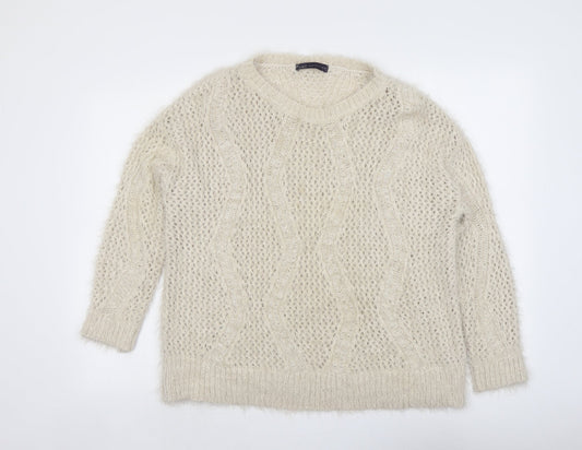 Womens UK Size 16 Marks and Spencer Beige Pullover Jumper