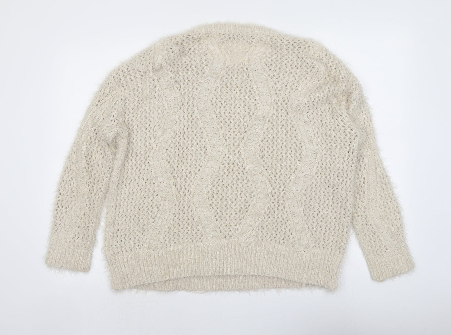 Womens UK Size 16 Marks and Spencer Beige Pullover Jumper