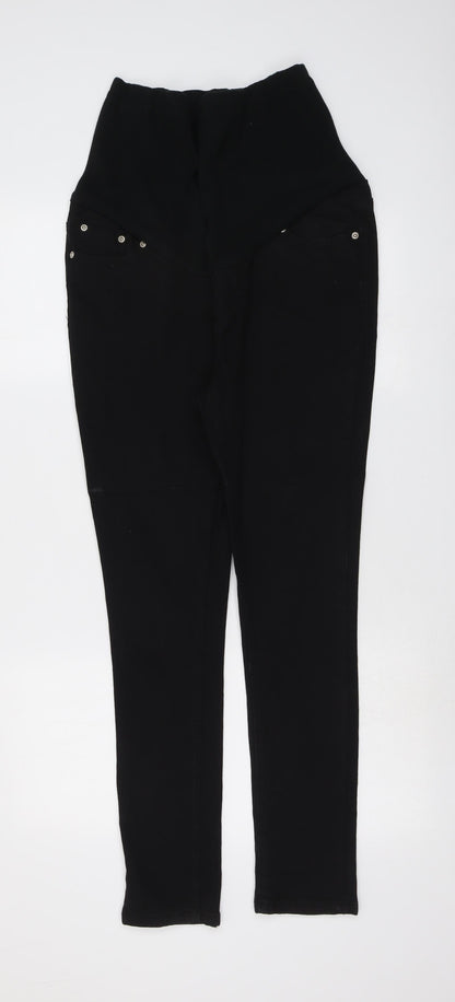Boohoo Womens Black Cotton Skinny Jeans Size 8 L28 in Regular Button