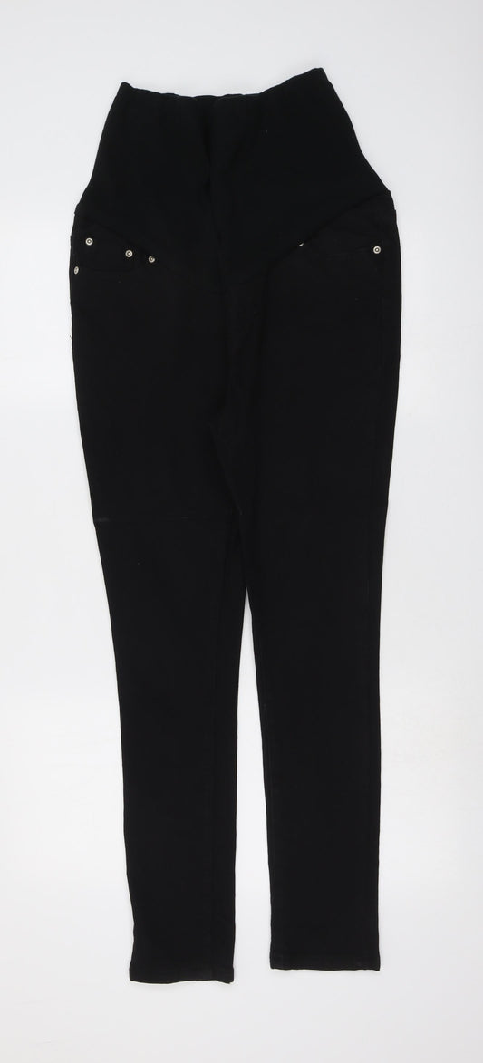 Boohoo Womens Black Cotton Skinny Jeans Size 8 L28 in Regular Button