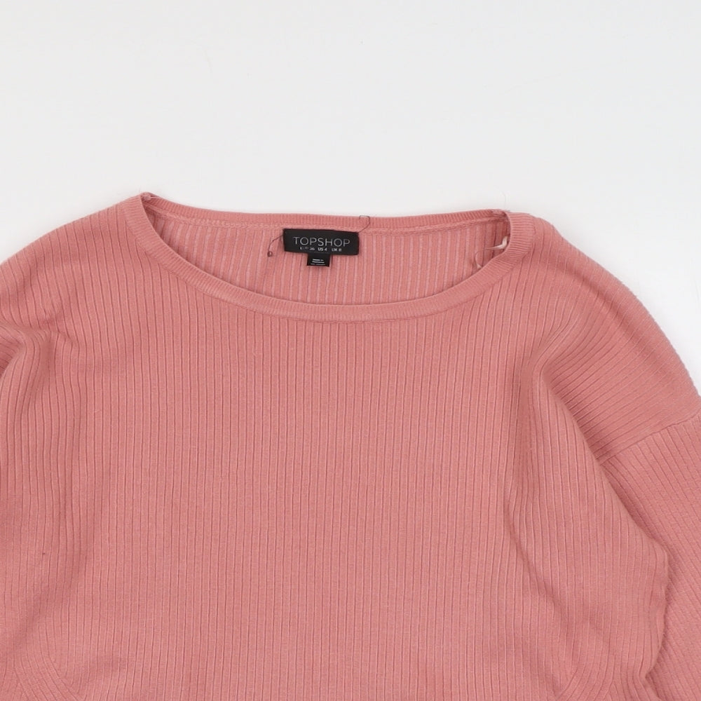 Womens UK Size 8 Topshop Pink Pullover Jumper