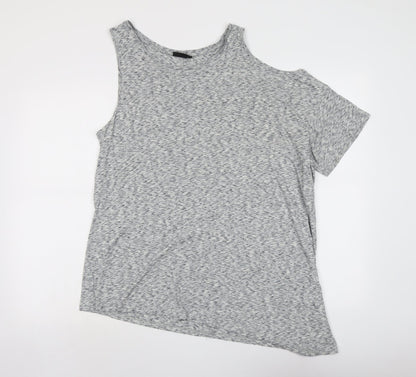 Womens UK Size 10 Topshop Grey Basic Blouse