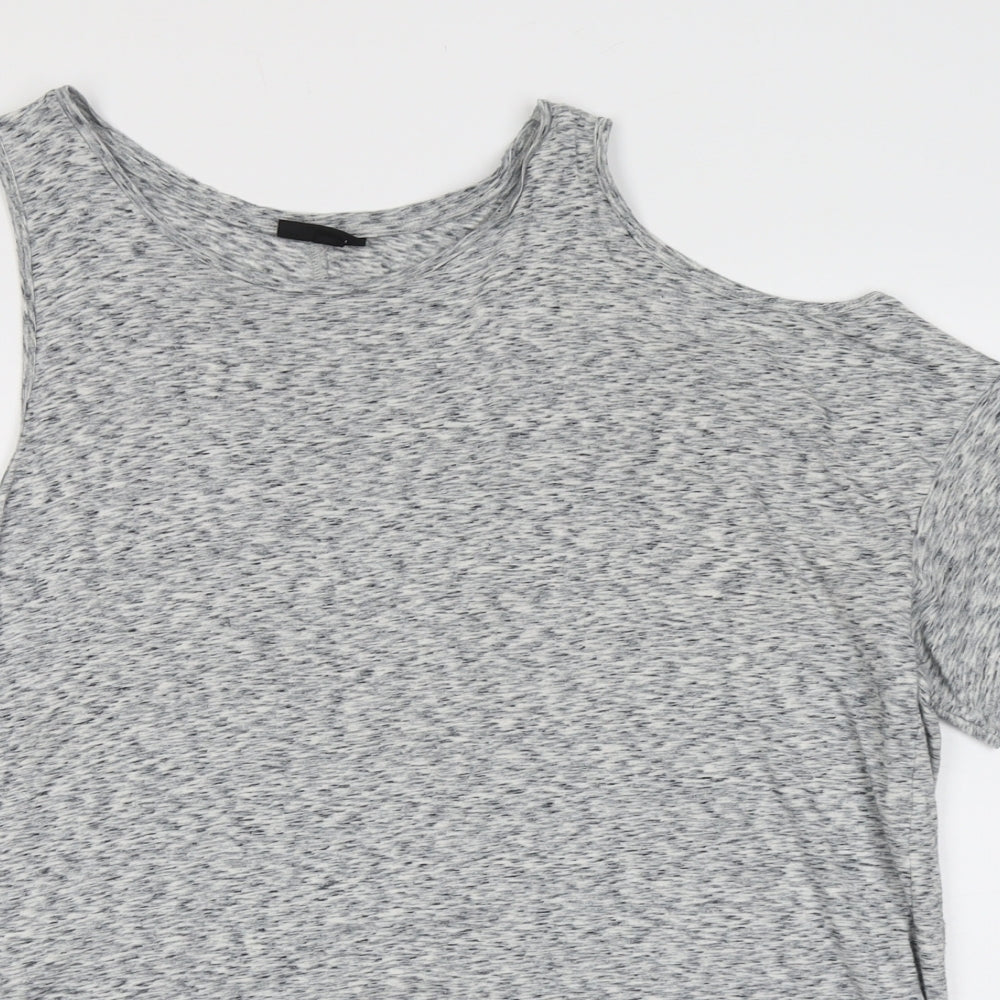 Womens UK Size 10 Topshop Grey Basic Blouse