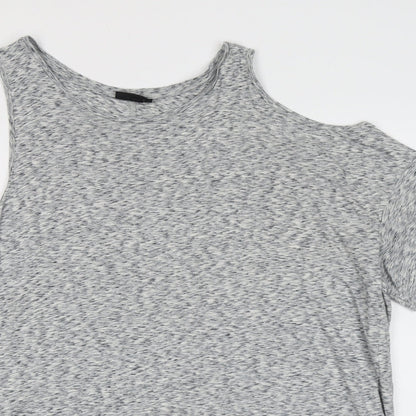 Womens UK Size 10 Topshop Grey Basic Blouse