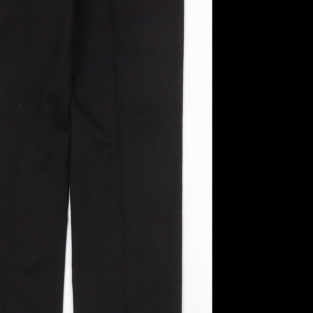 Jack Reid Mens Black Polyester Trousers Size 30 in Regular Zip