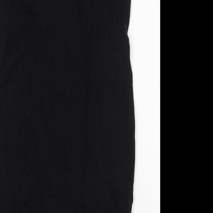 St Michael Girls Black V-Neck Wool Cardigan Jumper Size 11-12 Years Tie