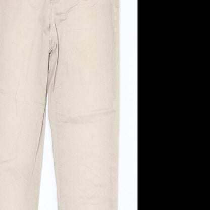 Angel Womens Beige Cotton Skinny Jeans Size 29 in Regular Zip