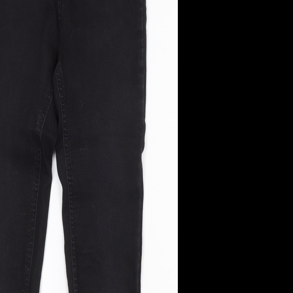 Dunnes Stores Womens Black Cotton Skinny Jeans Size 10 Regular Zip