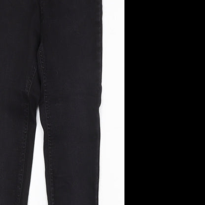 Dunnes Stores Womens Black Cotton Skinny Jeans Size 10 Regular Zip