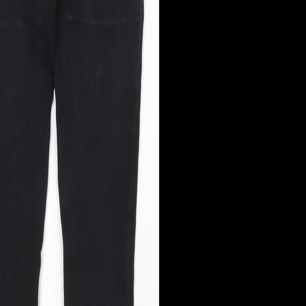 Dunnes Stores Womens Black Cotton Skinny Jeans Size 10 Regular Zip