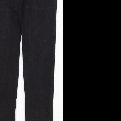 Dunnes Stores Womens Black Cotton Skinny Jeans Size 10 Regular Zip