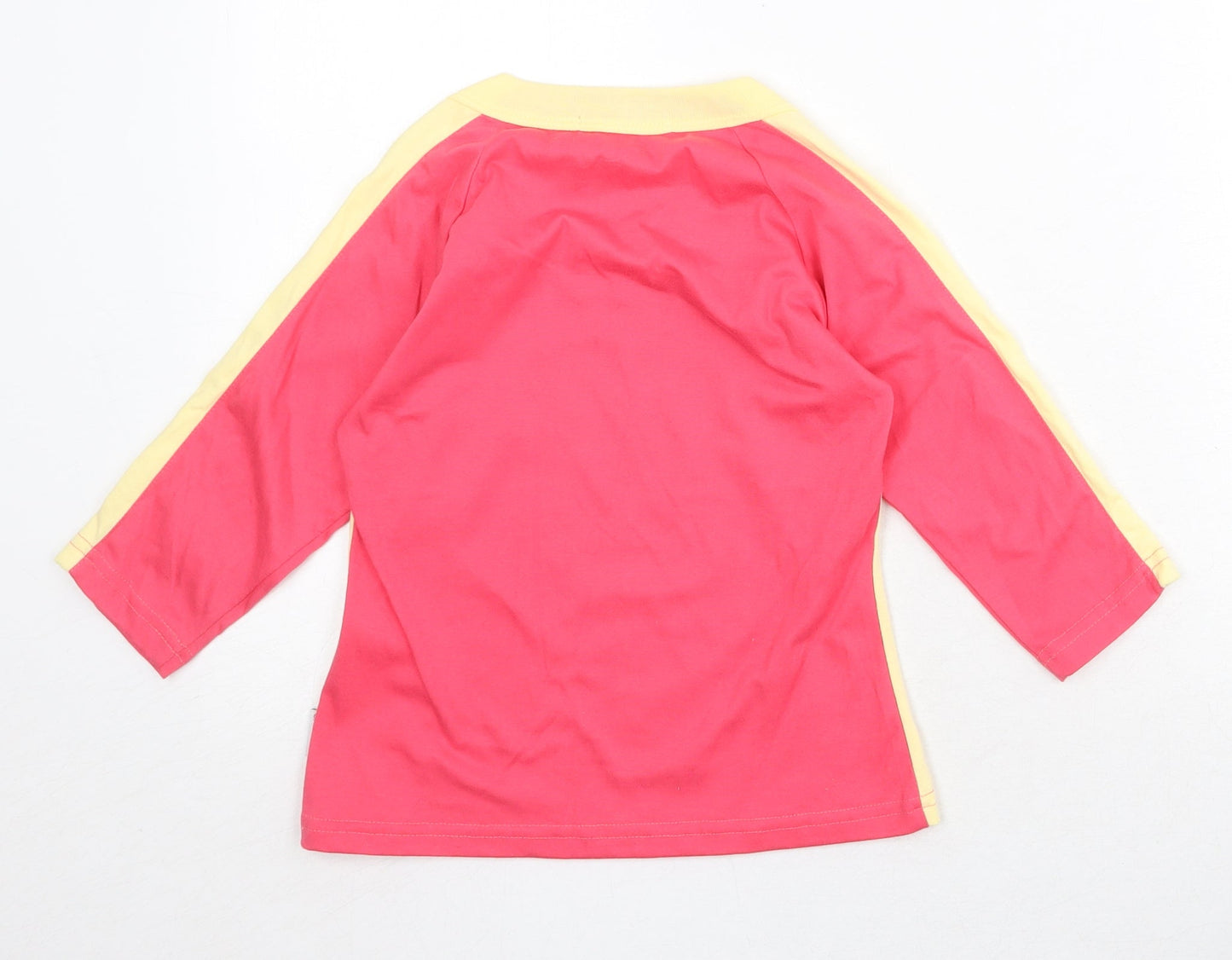 Crimson Girls Pink Colourblock Polyester Pullover T-Shirt Size S Square Neck Pullover