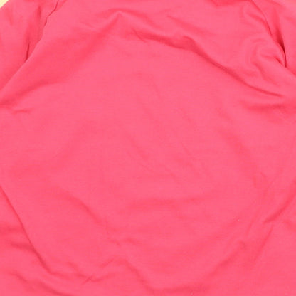 Crimson Girls Pink Colourblock Polyester Pullover T-Shirt Size S Square Neck Pullover