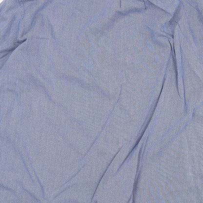 Springfield Mens Blue Geometric Cotton Button-Up Size 2XL Collared Button