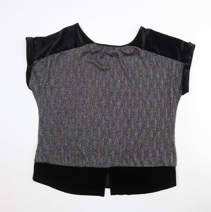 Womens UK Size L Oasis Silver Basic Blouse