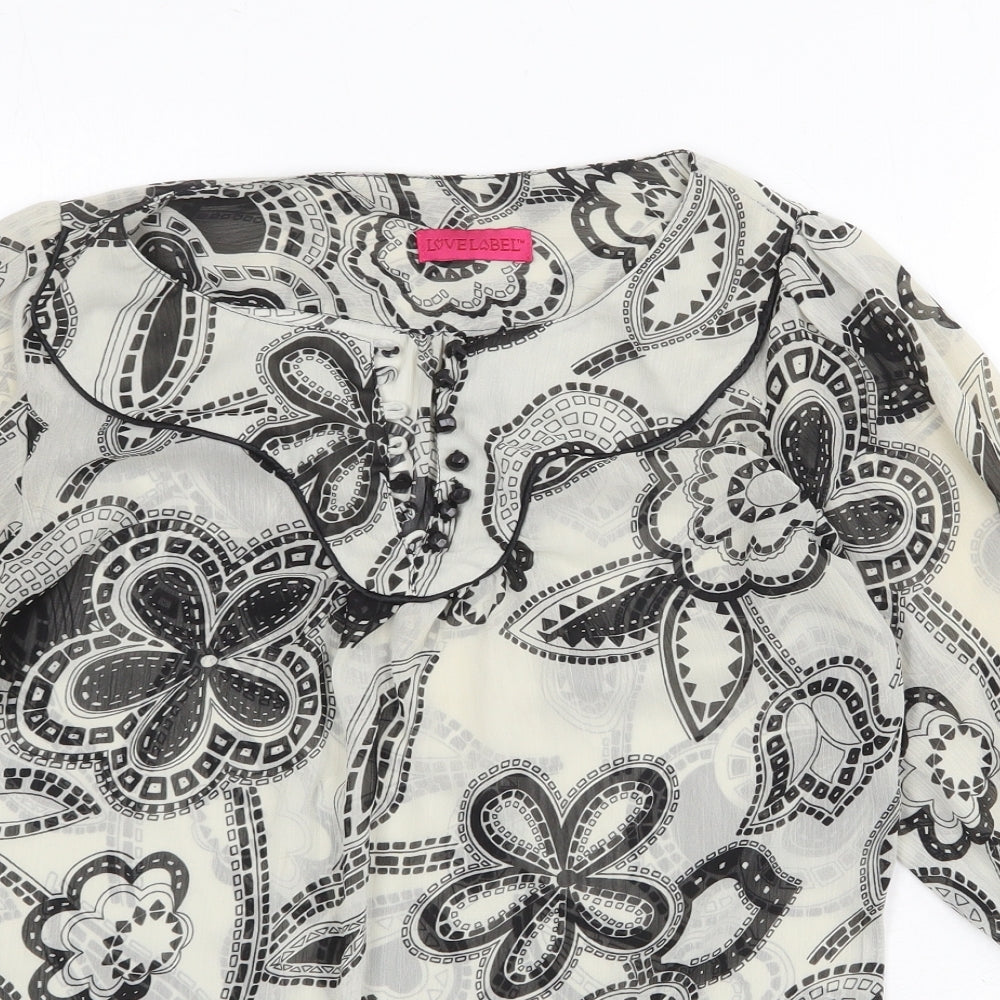 Womens UK Size 8 Love Label Beige Basic Blouse