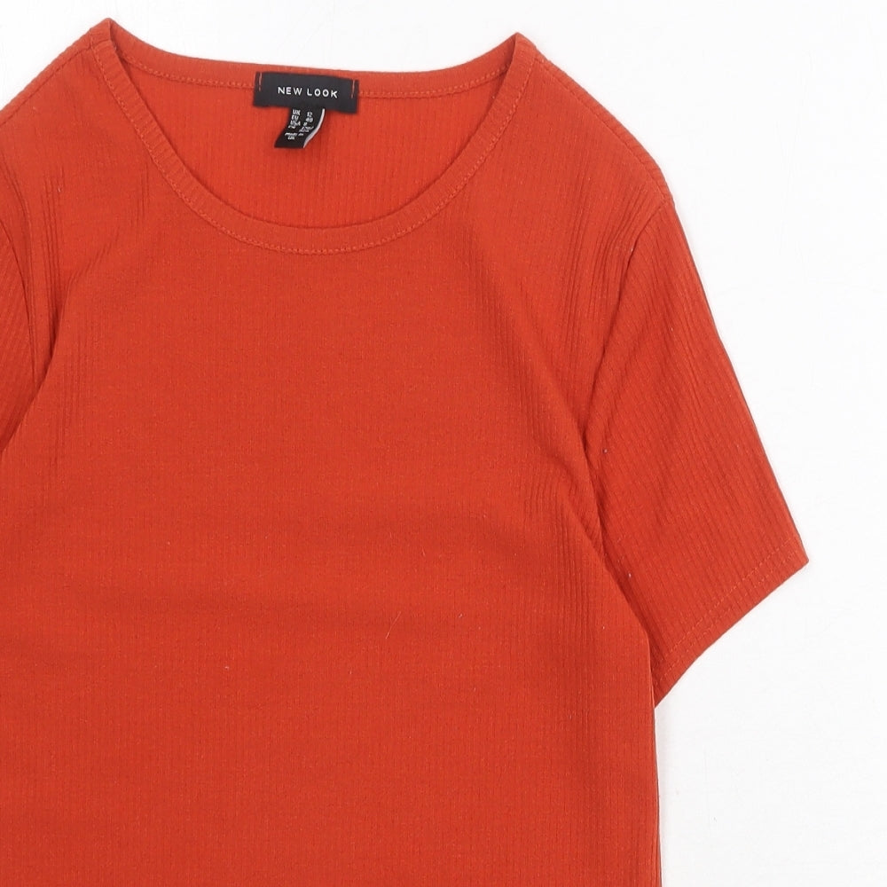 Womens UK Size 12 New Look Orange Basic T-Shirt