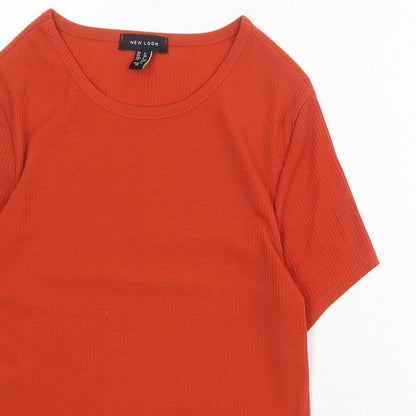 Womens UK Size 12 New Look Orange Basic T-Shirt