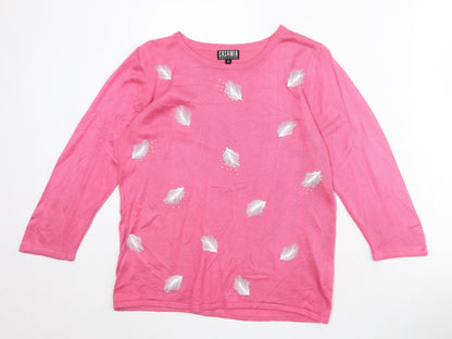 Womens UK Size S CASAMIA Pink Pullover Jumper