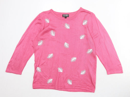 Womens UK Size S CASAMIA Pink Pullover Jumper