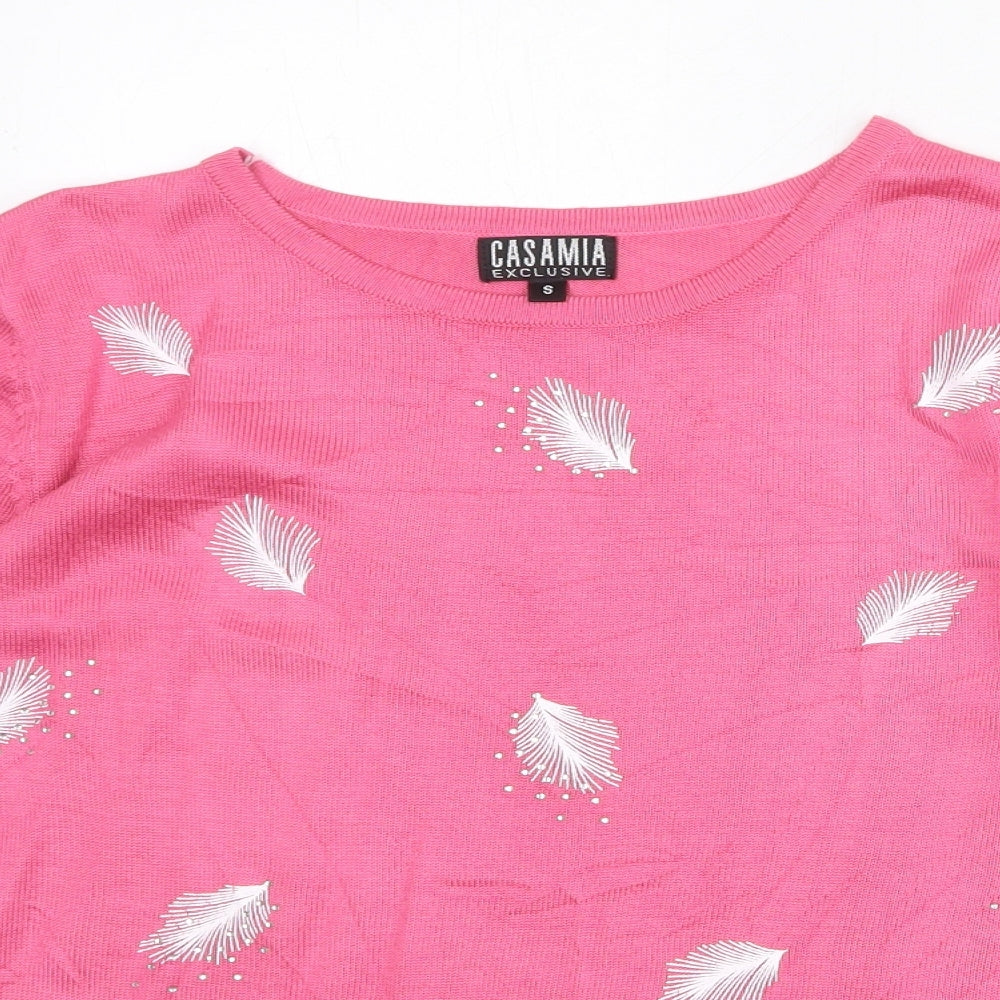 Womens UK Size S CASAMIA Pink Pullover Jumper