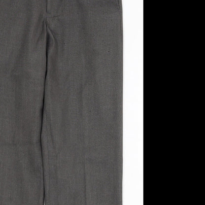 Marks and Spencer Mens Grey Polyester Dress Pants Trousers Size 32 in Regular Zip