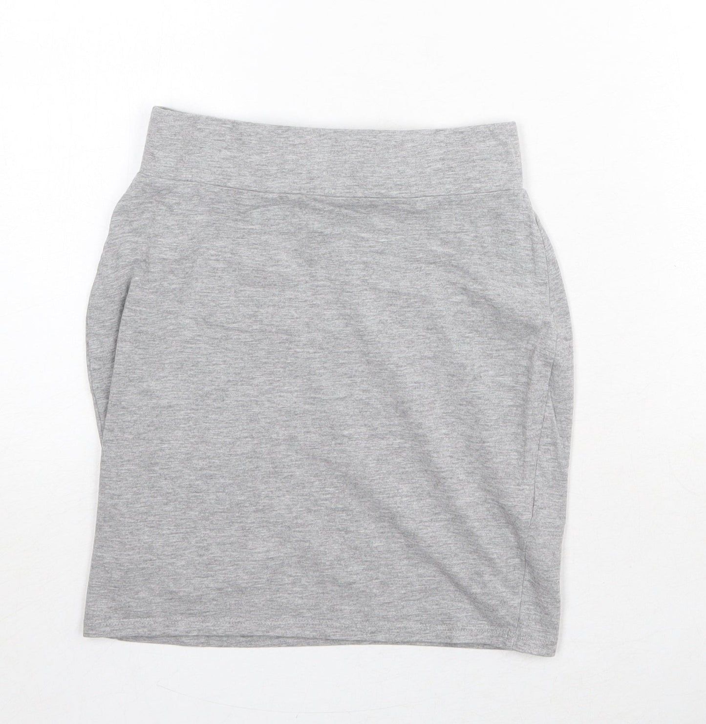 New Look Womens Grey Polyester A-Line Skirt Size 8