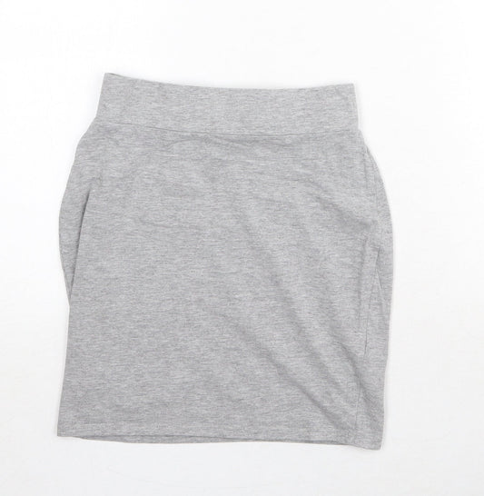 New Look Womens Grey Polyester A-Line Skirt Size 8
