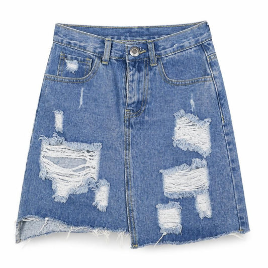 Womens UK Size 6 Boohoo A-Line Denim Skirt