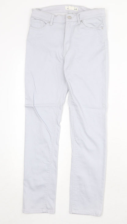 Womens UK Size 12 H&M Regular Fit Straight Grey Jeans