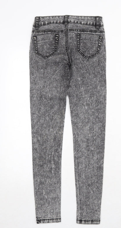Sophie Girls Grey Cotton Skinny Jeans Size 10-11 Years Regular Zip