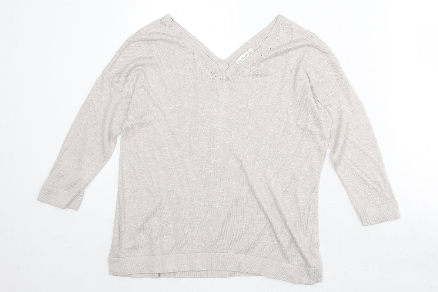 Womens UK Size S Monsoon Beige Pullover Jumper