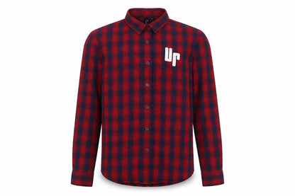 Premier Boys Red Plaid 100% Cotton Pullover Button-Up Size M Collared Button